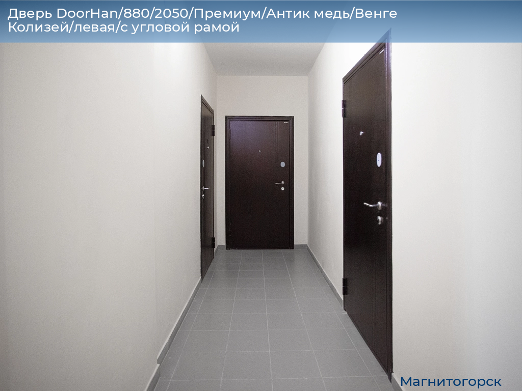 Дверь DoorHan/880/2050/Премиум/Антик медь/Венге Колизей/левая/с угловой рамой, magnitogorsk.doorhan.ru