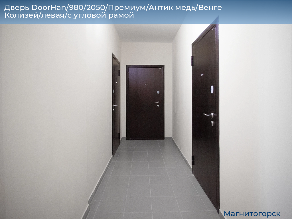 Дверь DoorHan/980/2050/Премиум/Антик медь/Венге Колизей/левая/с угловой рамой, magnitogorsk.doorhan.ru