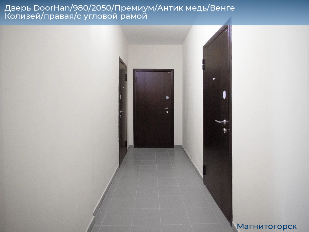 Дверь DoorHan/980/2050/Премиум/Антик медь/Венге Колизей/правая/с угловой рамой, magnitogorsk.doorhan.ru