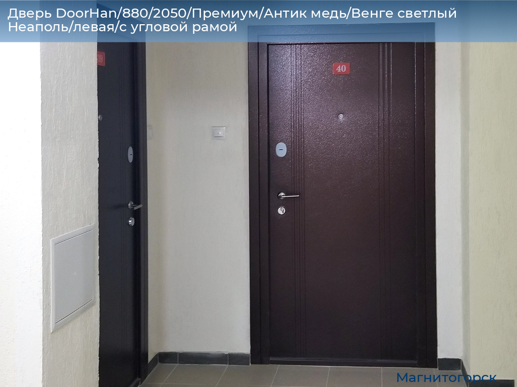 Дверь DoorHan/880/2050/Премиум/Антик медь/Венге светлый Неаполь/левая/с угловой рамой, magnitogorsk.doorhan.ru