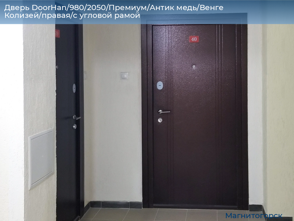 Дверь DoorHan/980/2050/Премиум/Антик медь/Венге Колизей/правая/с угловой рамой, magnitogorsk.doorhan.ru