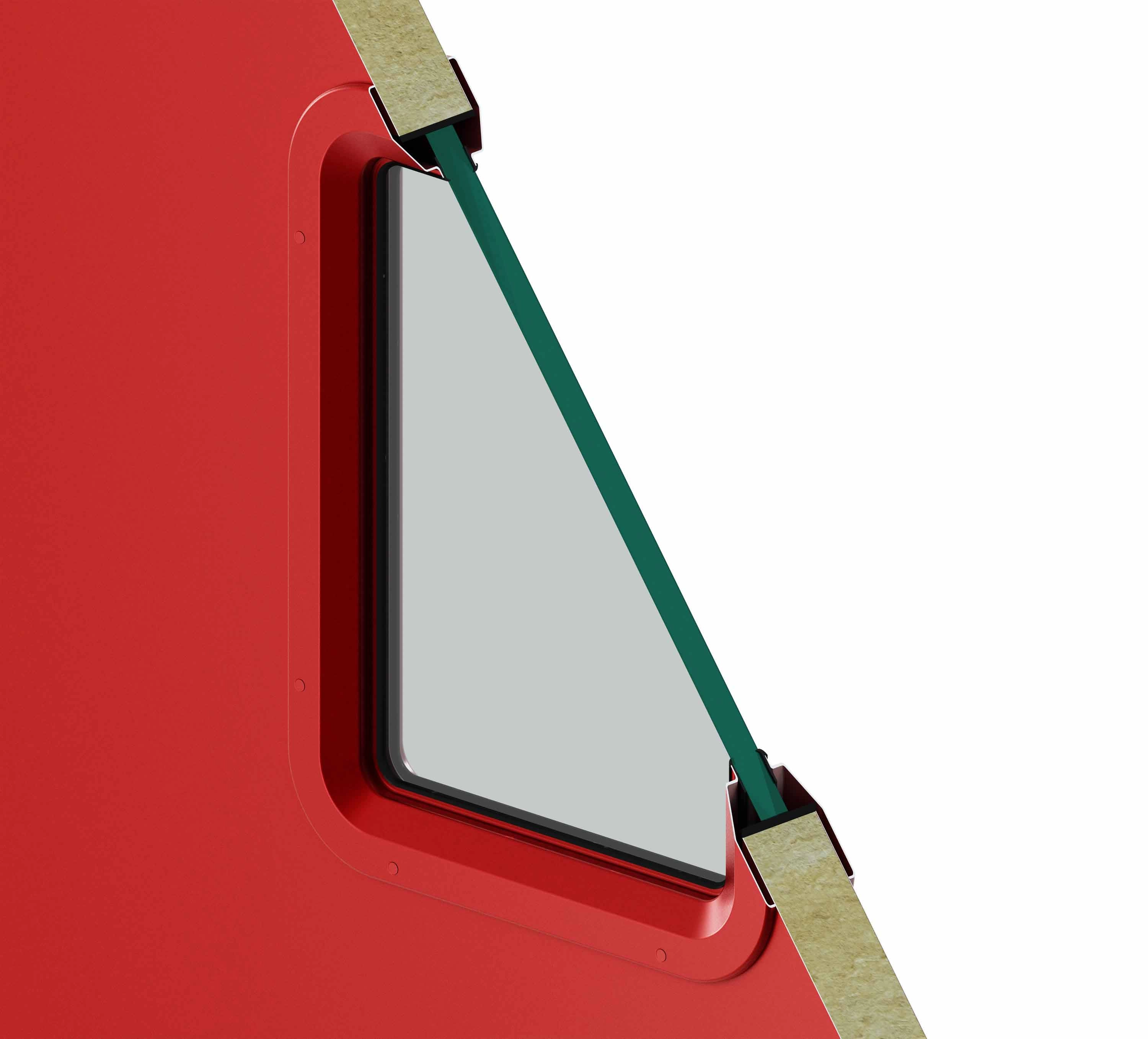 Стандартное стальное окно 300 × 400 мм с заполнением противопожарным стеклом толщиной 22 мм. Стальное окно нестандартных размеров под заполнение противопожарным стеклом толщиной 22 мм.